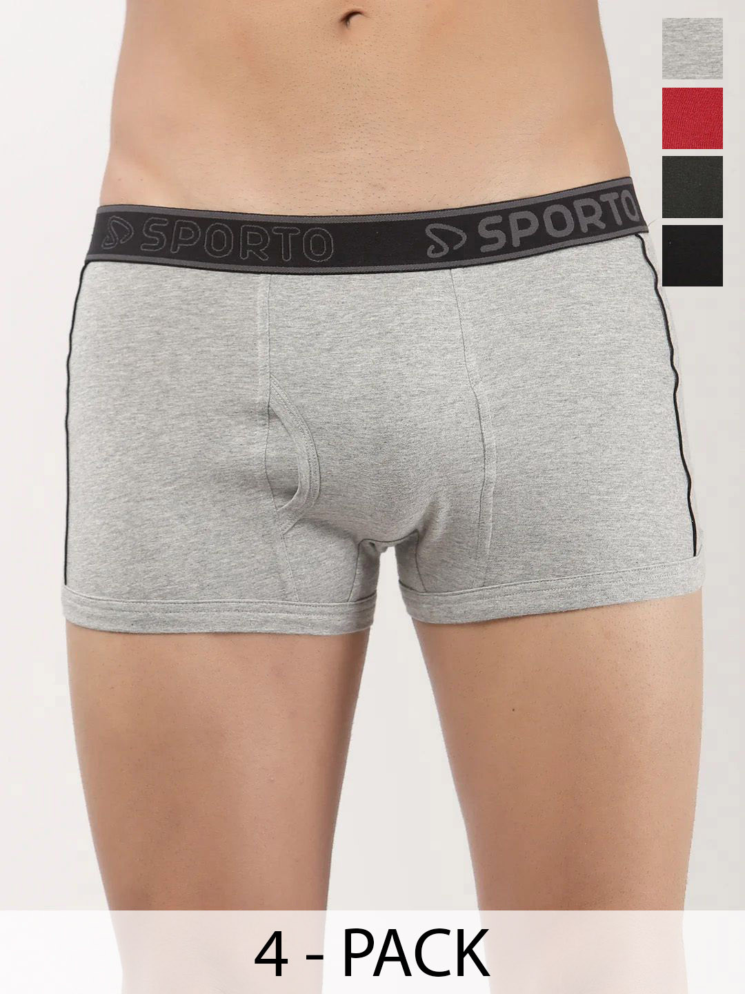 Sporto by Macho M1020 Pack Of 4 Men Low-Rise Trunk