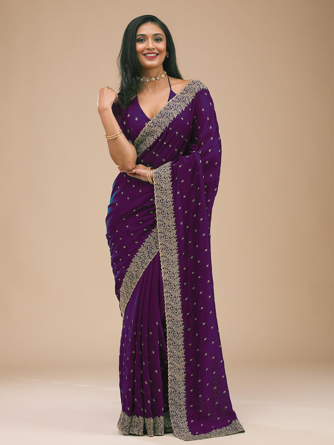 MADHUR HAND WORK ART Embellished Embroidered Saree
