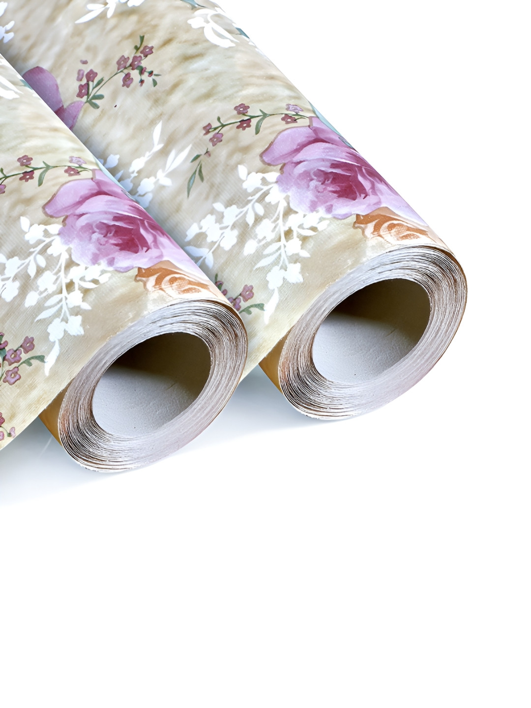 Aura 2 Pieces Brown And Pink Printed Shelf Liners