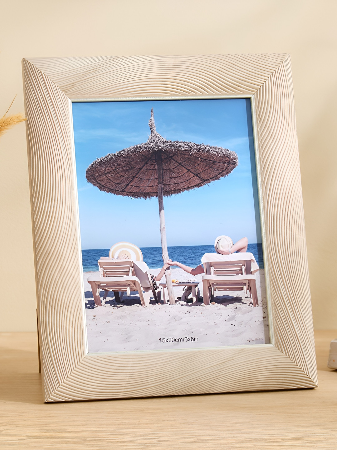 Home Centre Beige Photomontage Pine Wall Photo Frame