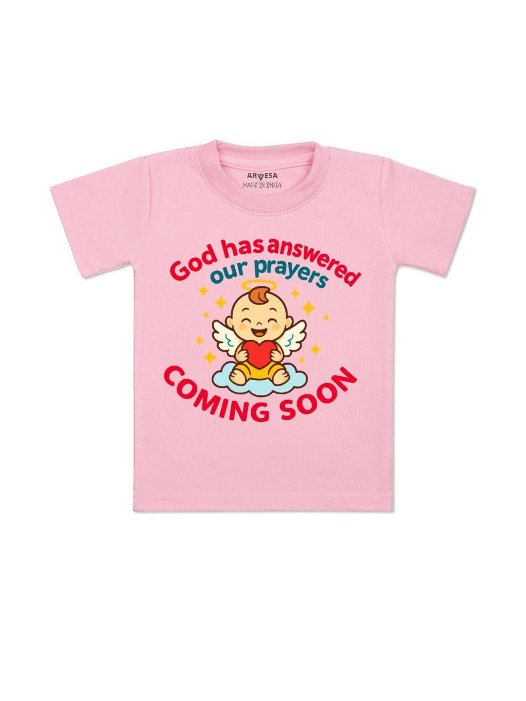 Arvesa Kids Coming Soon Printed Regular Fit Cotton Tshirt