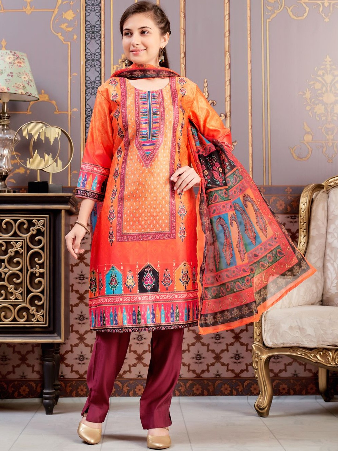 Muhuratam Girls  Satin Kurta Sets