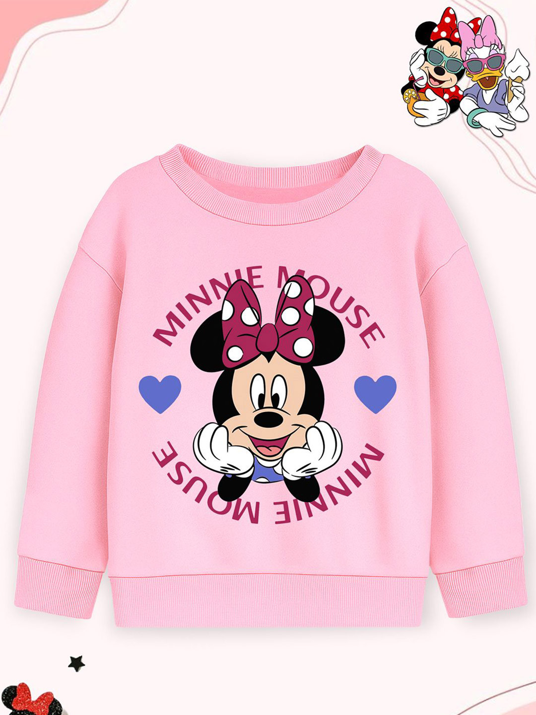 Disney By Miss and Chief Graphic Printed Round Neck Long Sleeves Pullover Sweatshirt