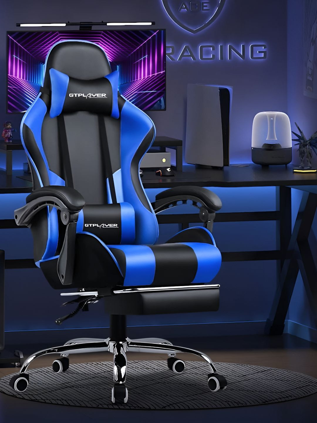 GTPlayer Black & Blue Sturdy Gaming Chair
