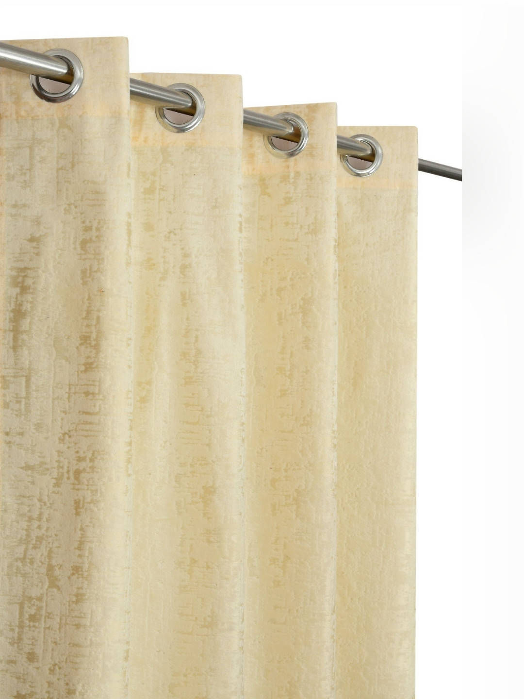 GEET CREATIONS Cream And Gold Toned Room Darkening Velvet Long Door Curtain