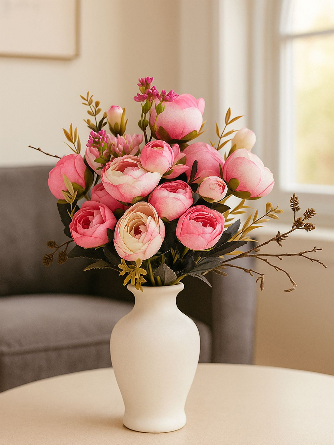 ARTSY Pink & Peach Artificial Rose Flowers