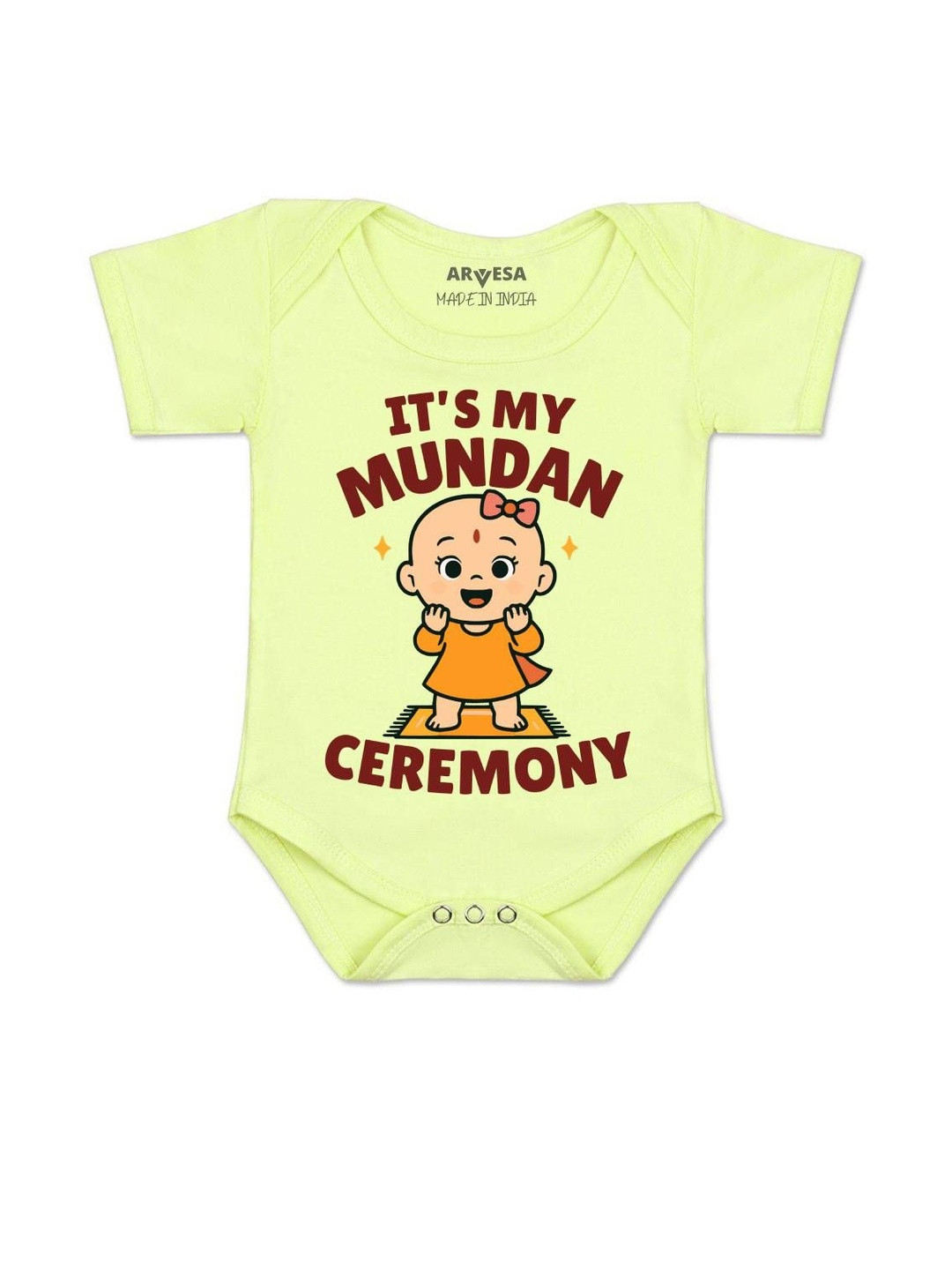 Its Mundan Ceremony Printed Romper