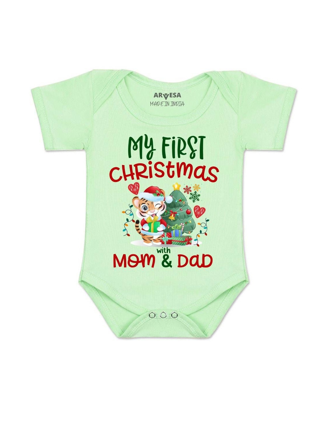 My First Christmas Printed Romper