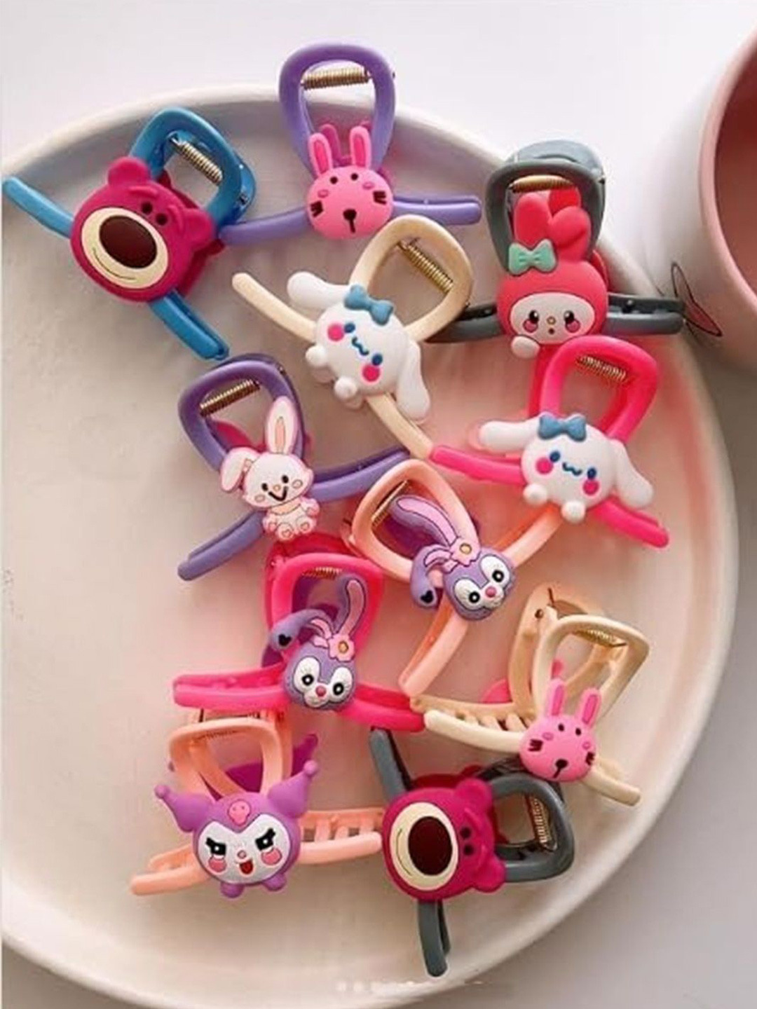 DN ENTERPRISES Women Set Of 2 Cute Cartoon Korean Style Emoji Hair Claw Clip