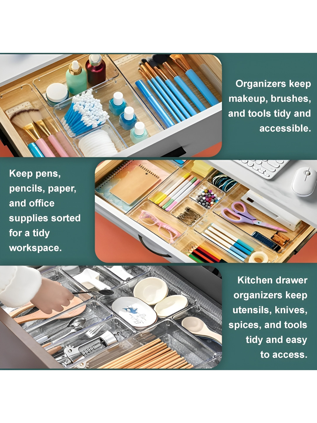 JD FRESH Blue 20 Pieces Makeup Organisers