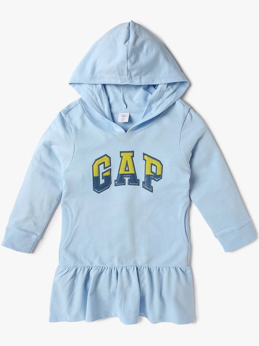GAP Girls Solid Embroidered Hooded Long Sleeves Sweatshirt Dress