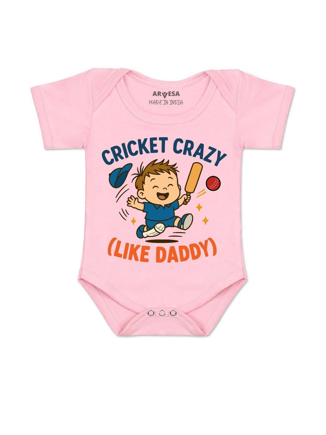 Cricket Crazy Like Daddy Printed Romper
