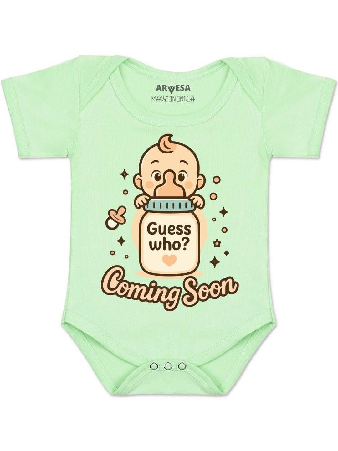 Arvesa Kids Printed Pregnancy Announcement Cotton Rompers