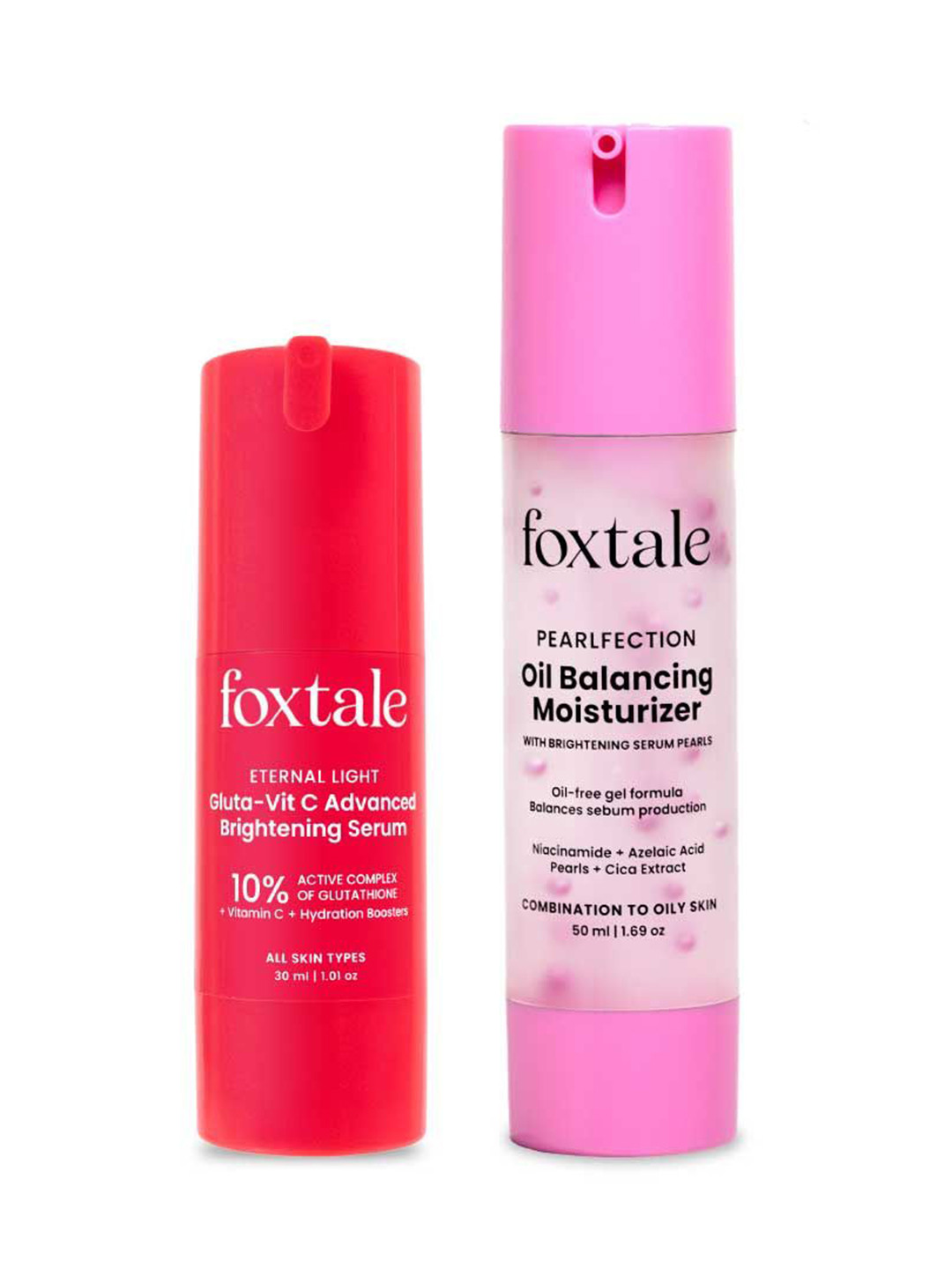 FoxTale Set Of 2 Oil Balancing Moisturizer - 50 ml & Glutathione Serum - 30 ml