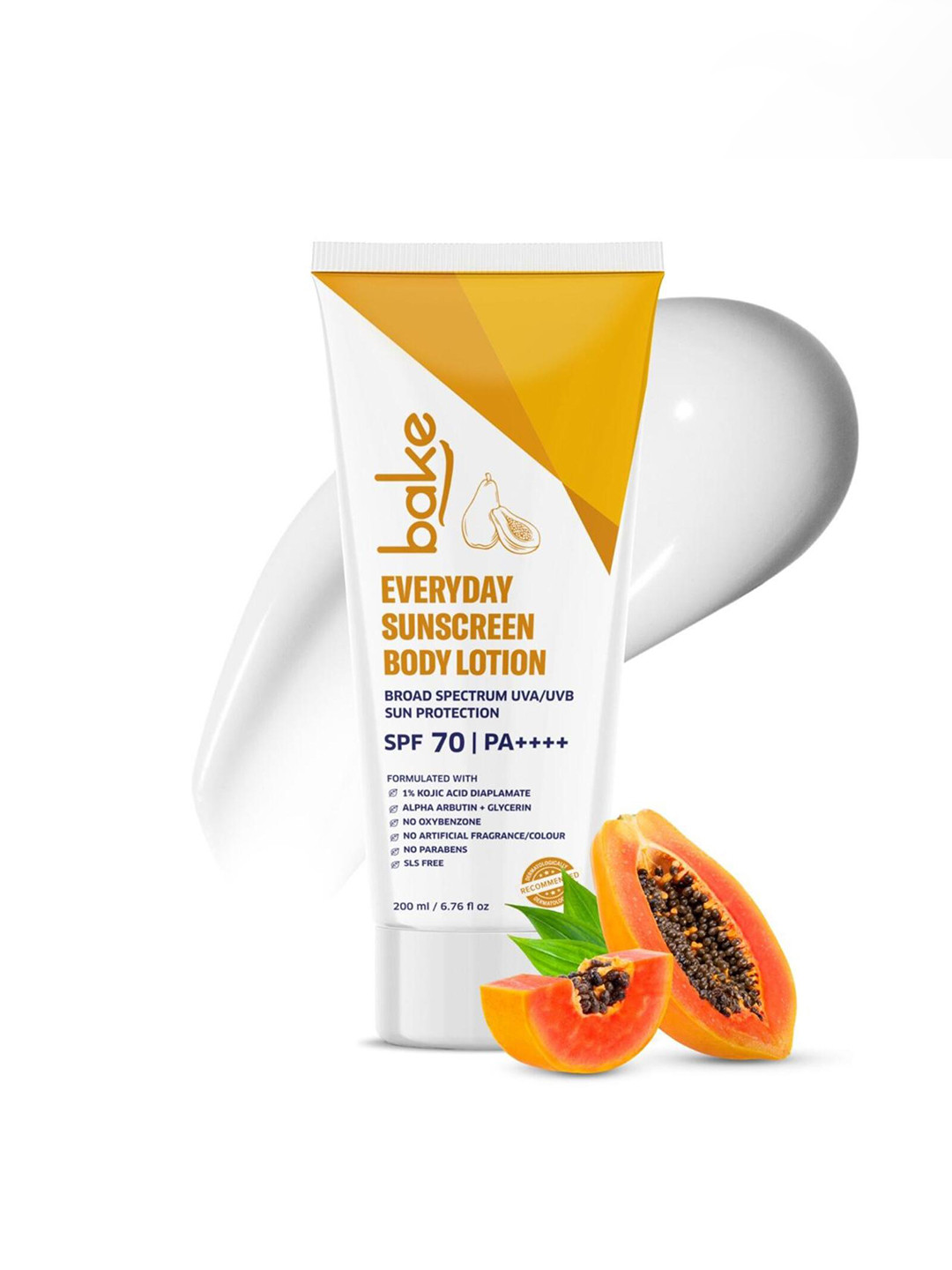 BAKE Everyday Sunscreen Body Lotion SPF 50 PA+++ For Tanning, Sun Protection - 200 ml