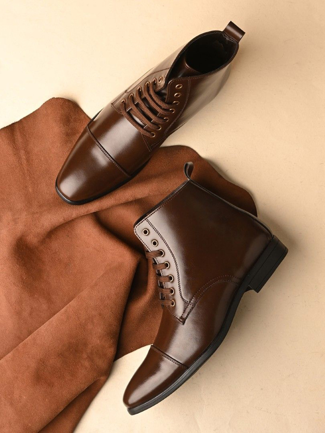 SERVER Men Leather Soild Regular Boot