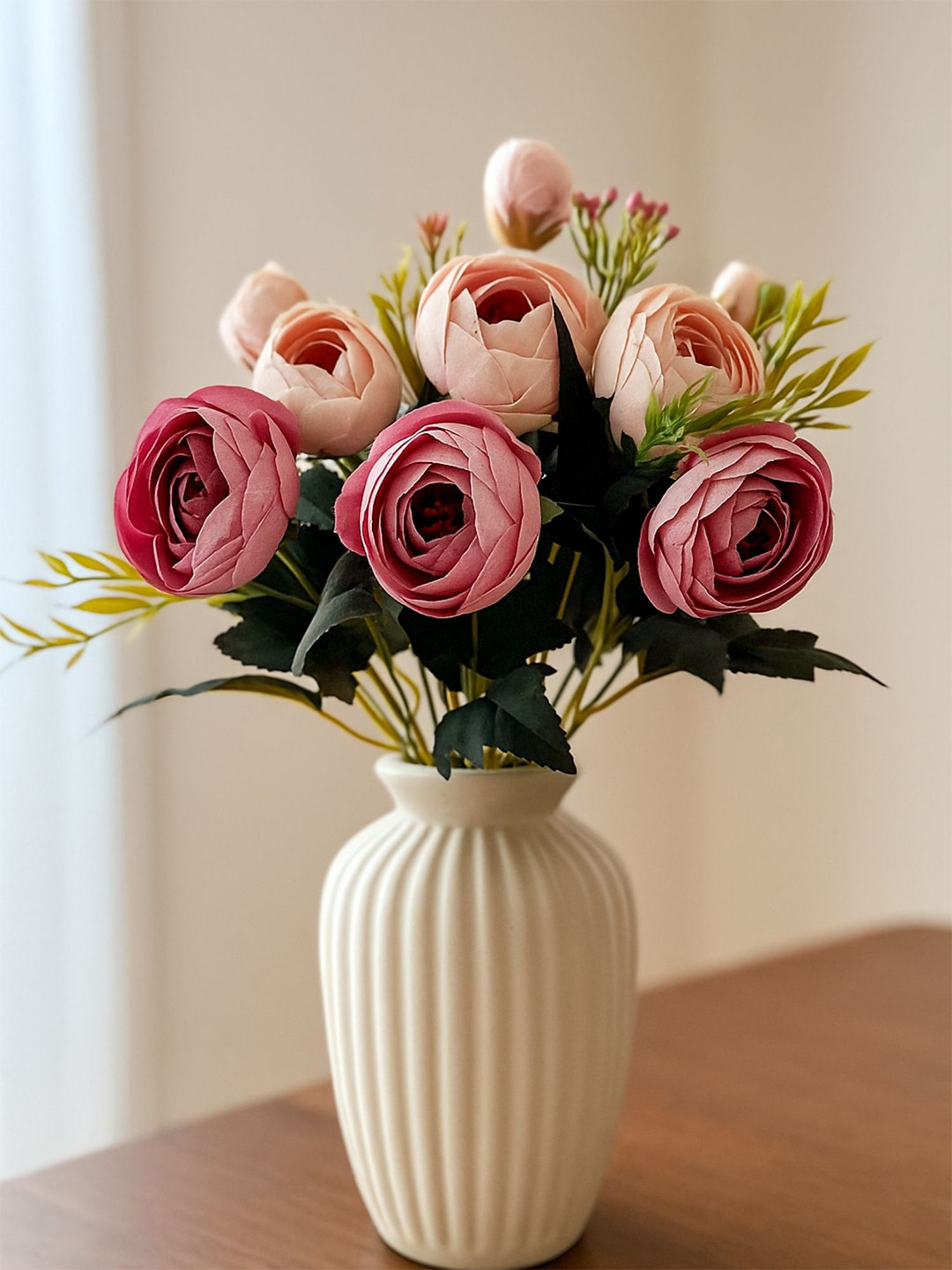 ARTSY Pink Cream Rose Artificial Flower