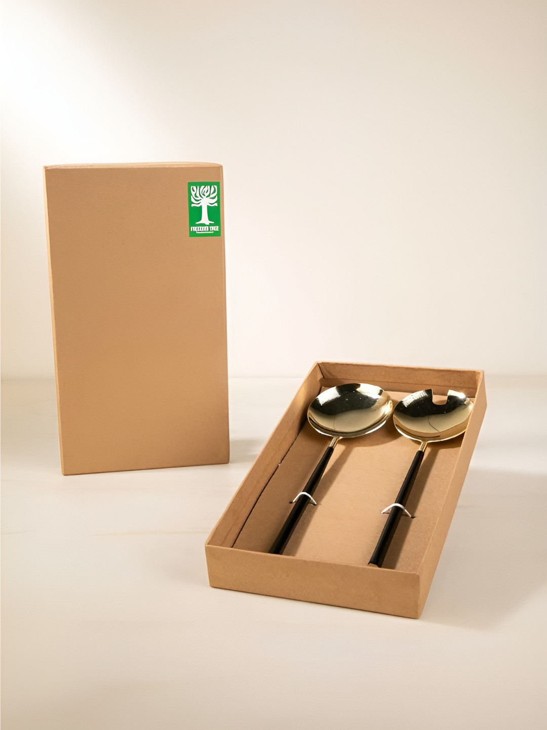 FREEDOM TREE Phases Black & Copper-Toned 2 Pieces Steel Cutlery Set