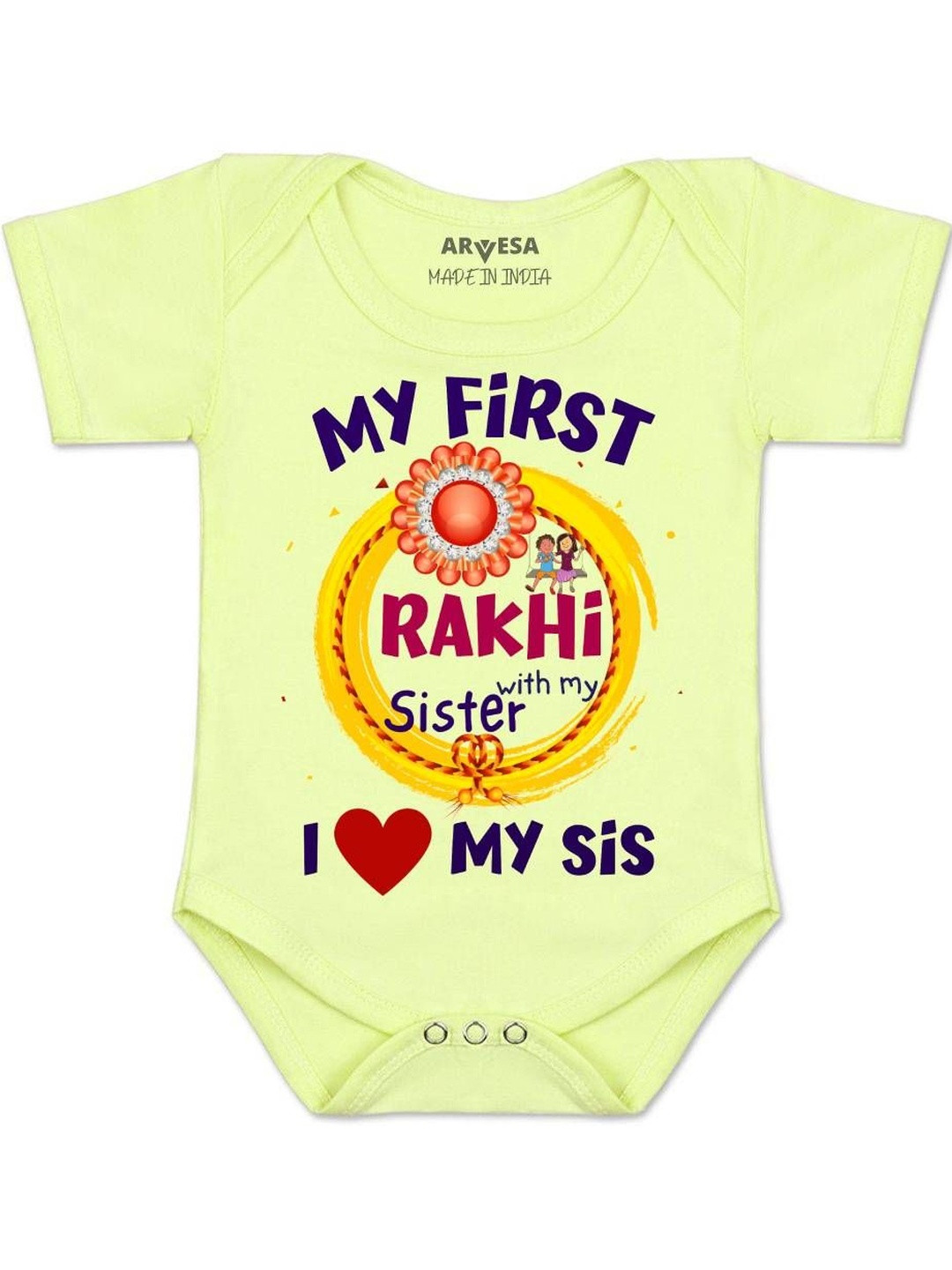 My First Rakhi Printed Romper