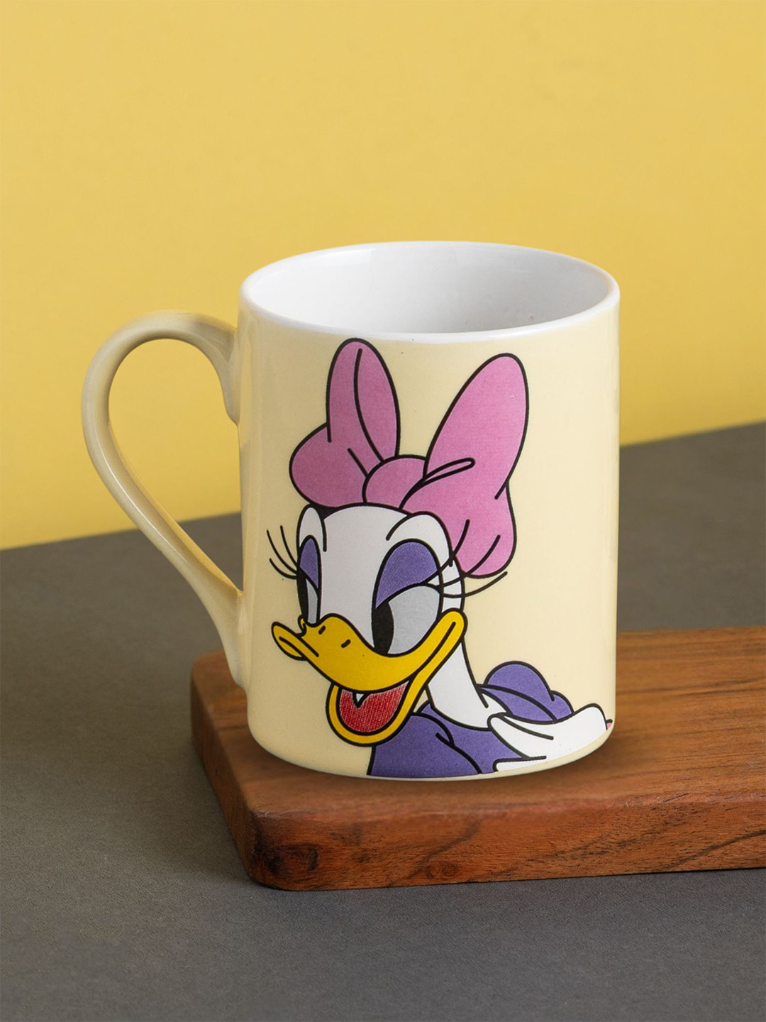 CLAY CRAFT Official Disney Mug Daisy Duck Print Fine Ceramic Coffee Mug - 360 Ml