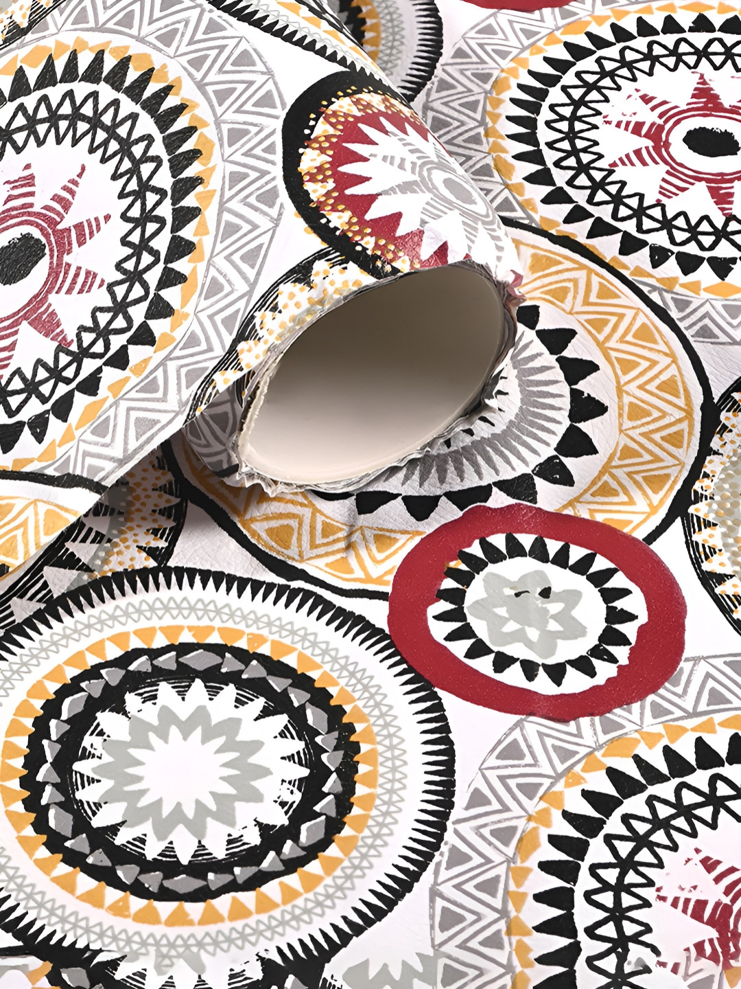 Aura White & Beige Printed Shelf Liner Organisers