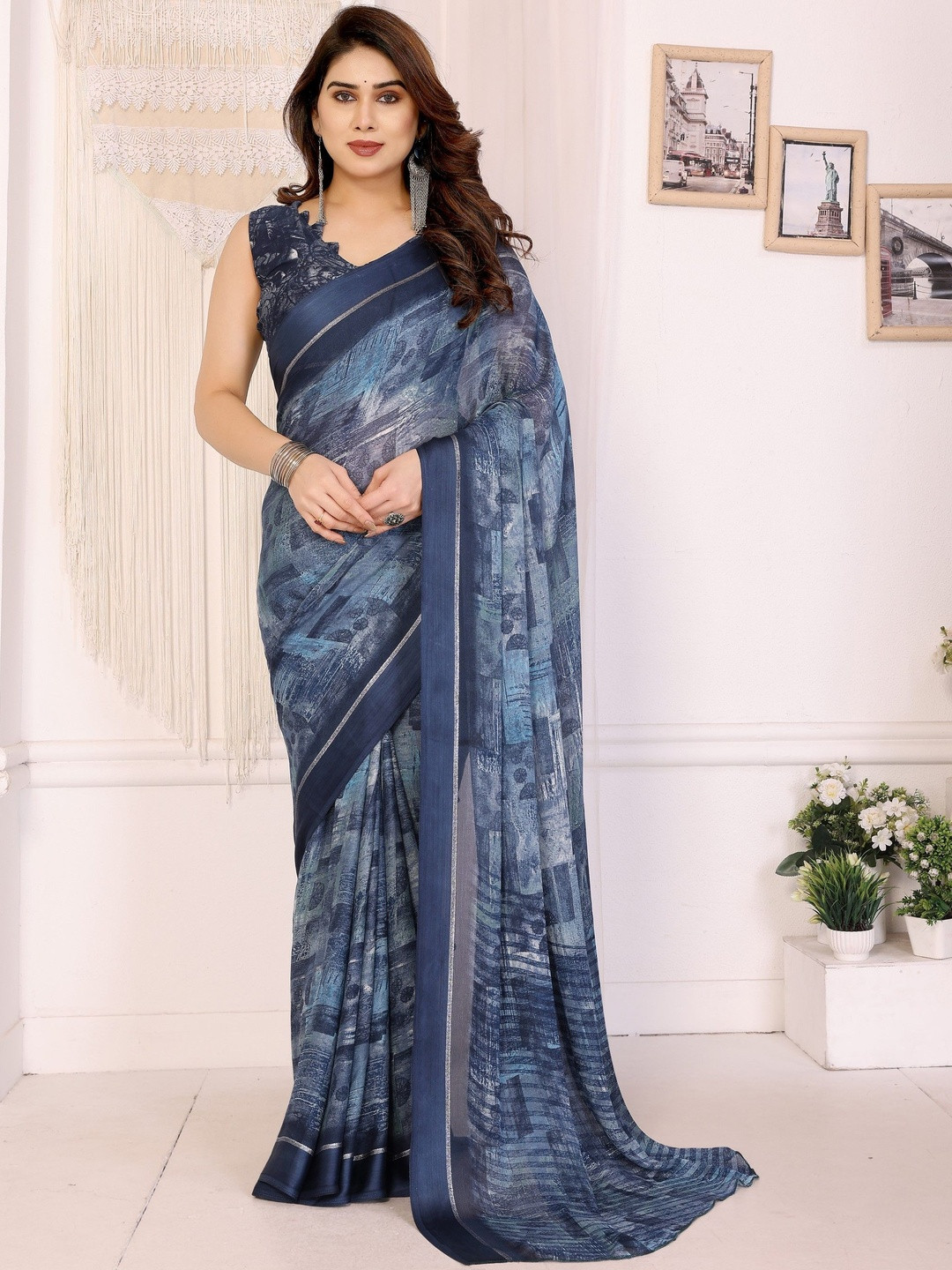 Moksha Trends Organza Designer Banarasi Saree