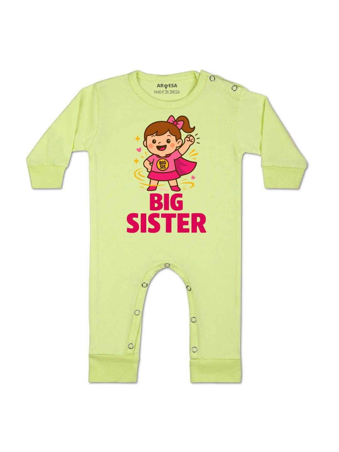 Big Sister Printed Baby Rompers