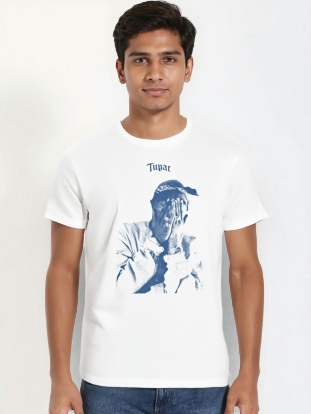 The Noise Culture Men 2Pac Graphic Printed Round Neck Cotton Oversized T-shirt