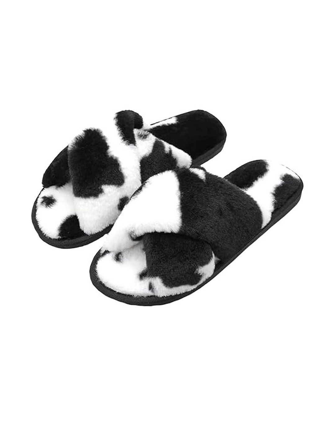 Eleg & Stilance Unisex Soft Fuzzy Printed Rubber Sliders