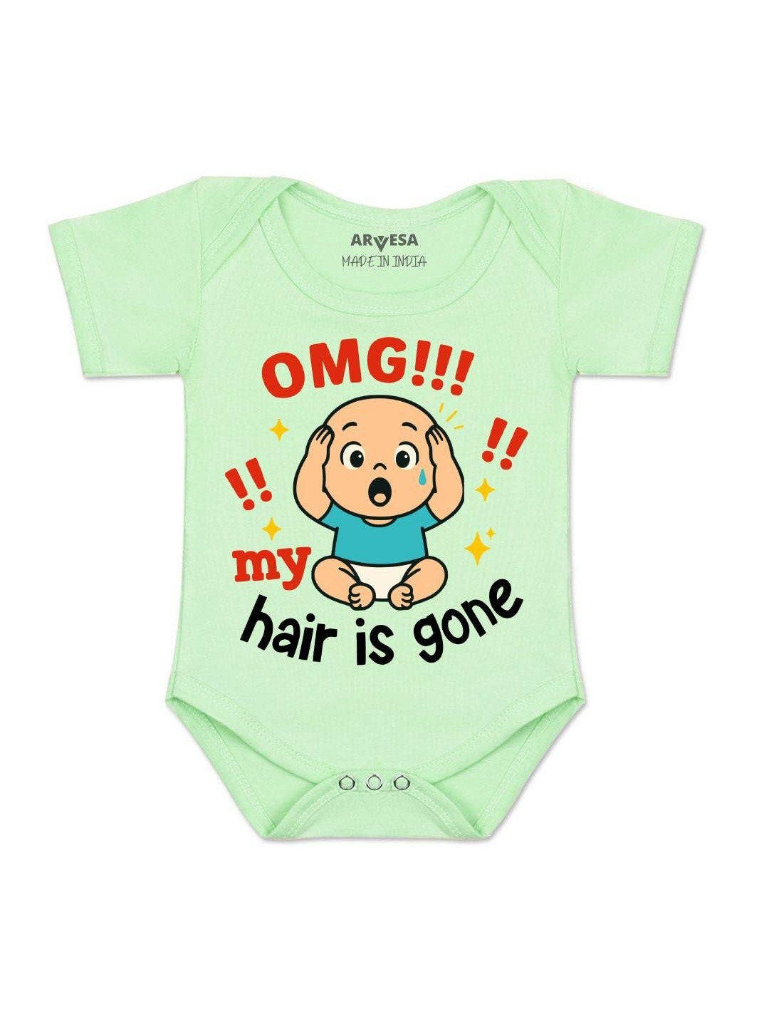 Omg My Hair is Gone Printed Romper