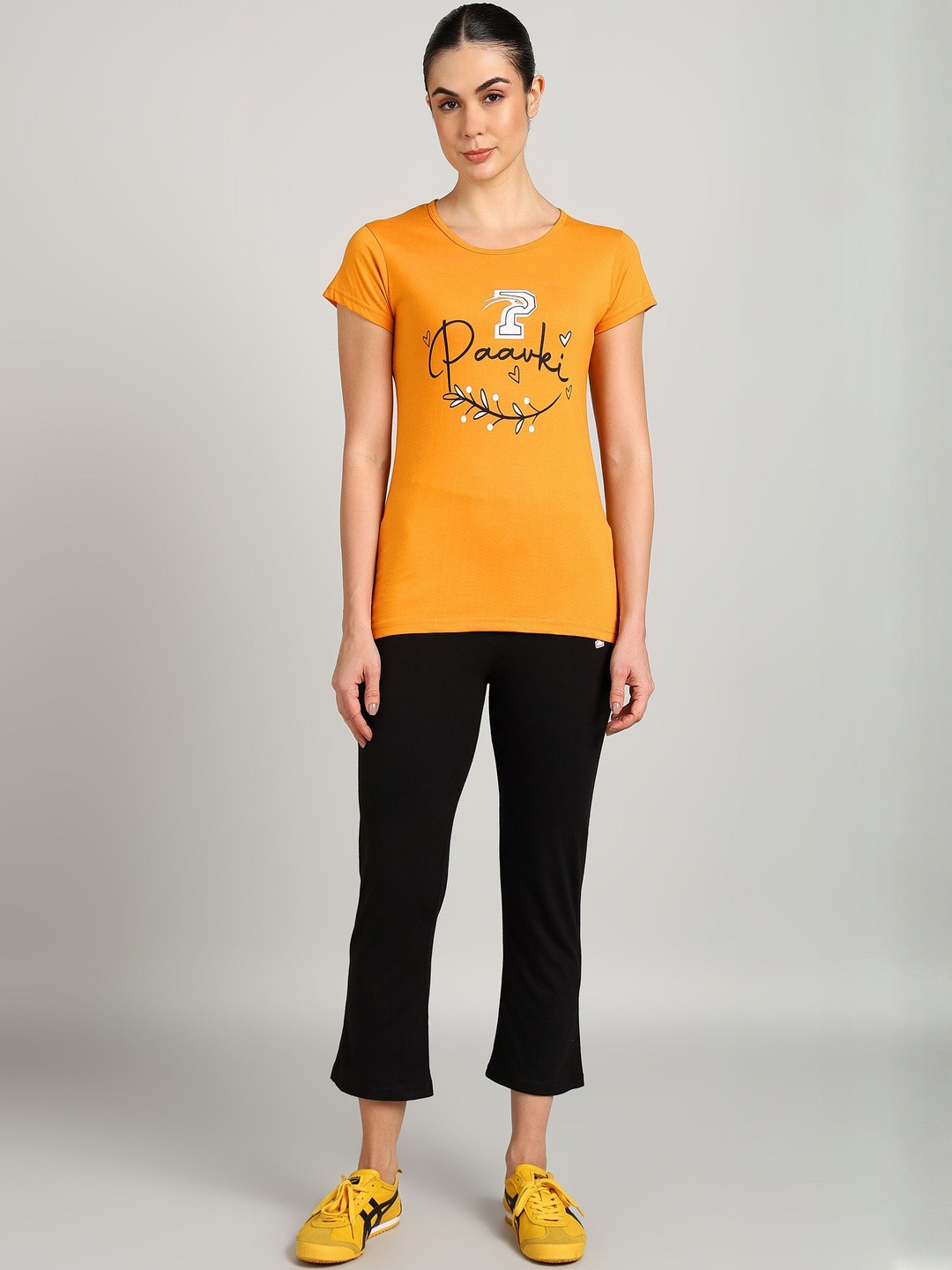 PAAVKI Typography Printed Regular Sleeves Round Neck Cotton T-shirt