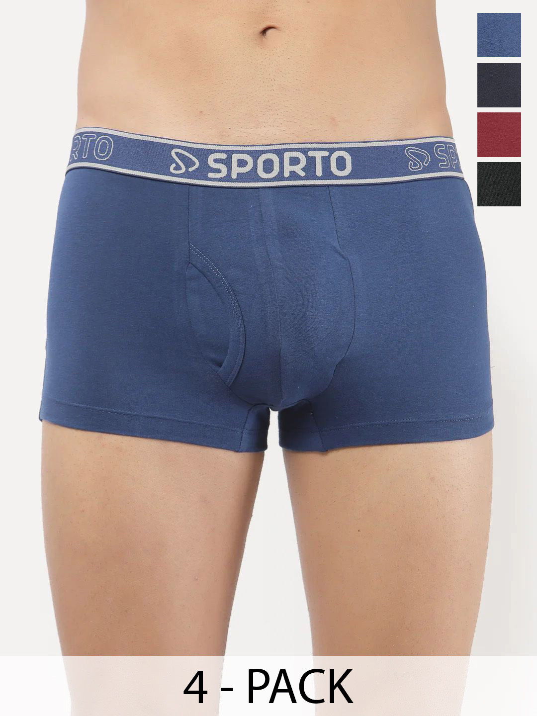 Sporto by Macho Men Pack of 4 Cotton Blend Trunk