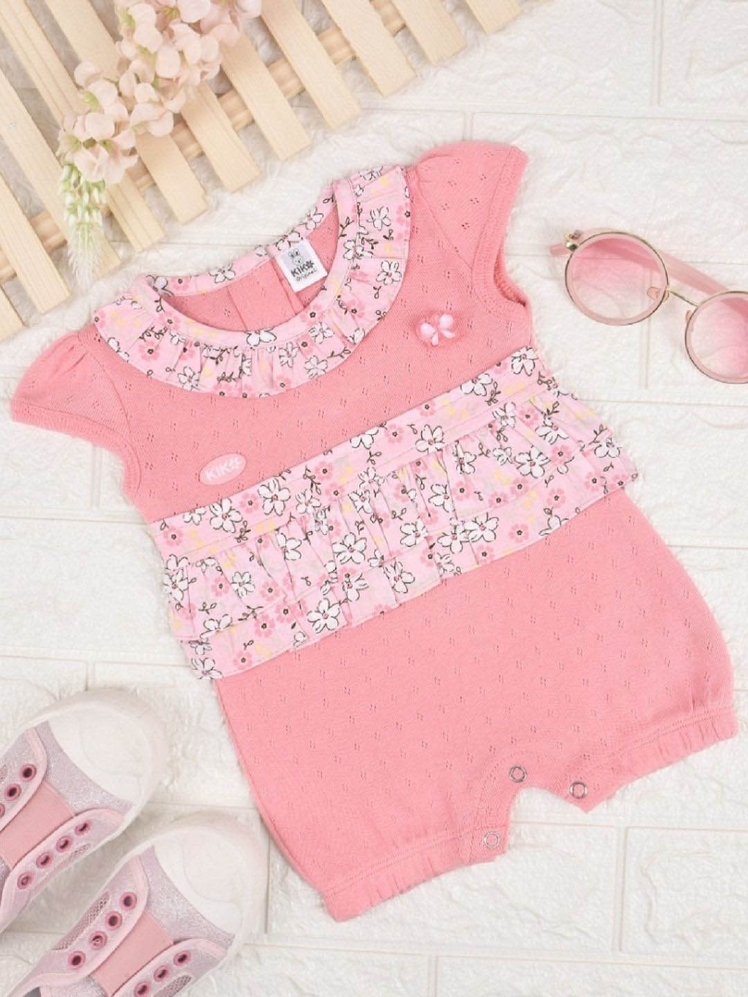 YK x Nice Kidz Girls Floral Printed Cotton Rompers