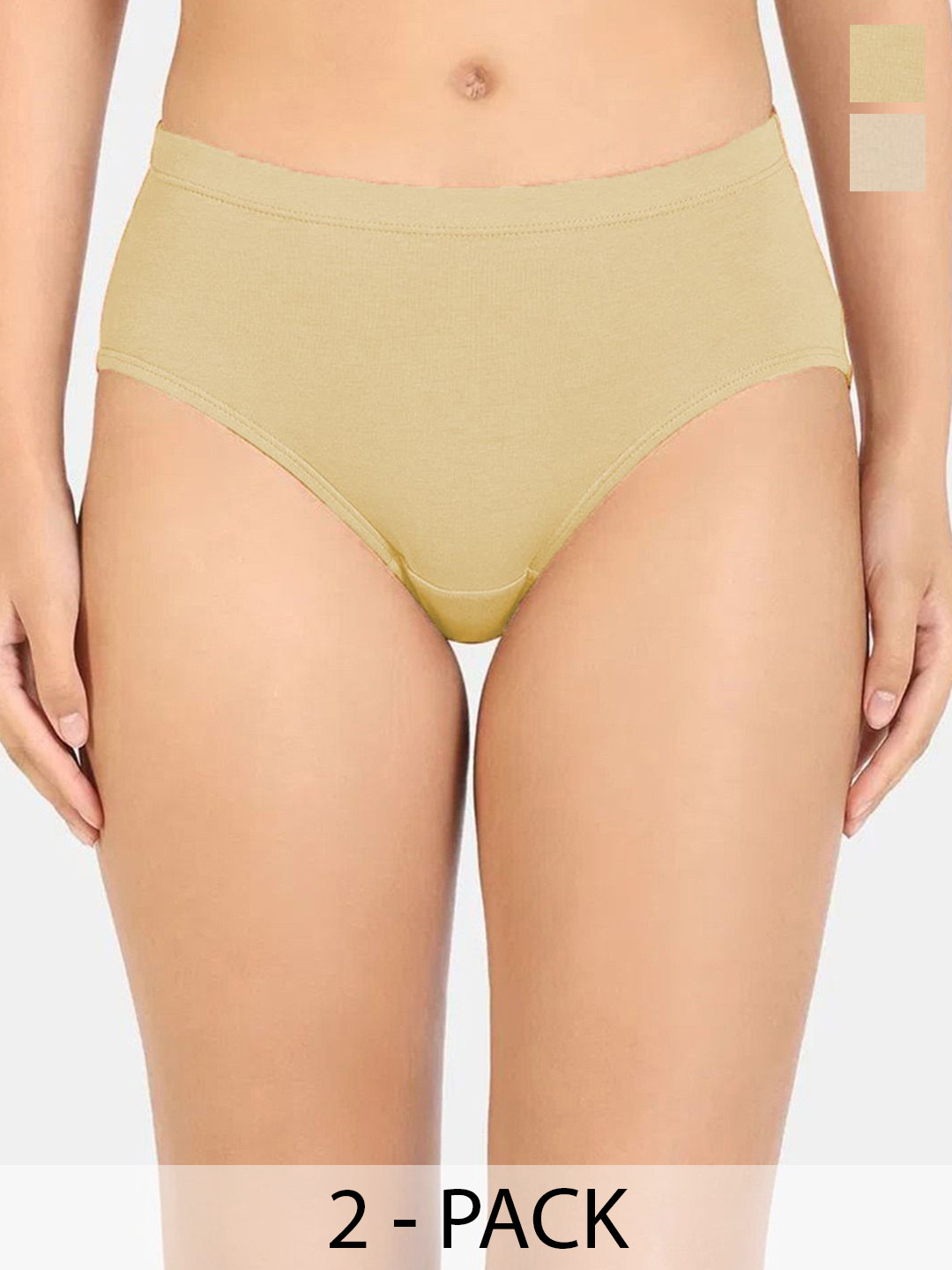 HRX by Hrithik Roshan Pack Of 2 High-Rise Bamboo Hipster Briefs WO-L6-Peach-L8-Skin-M-Skin