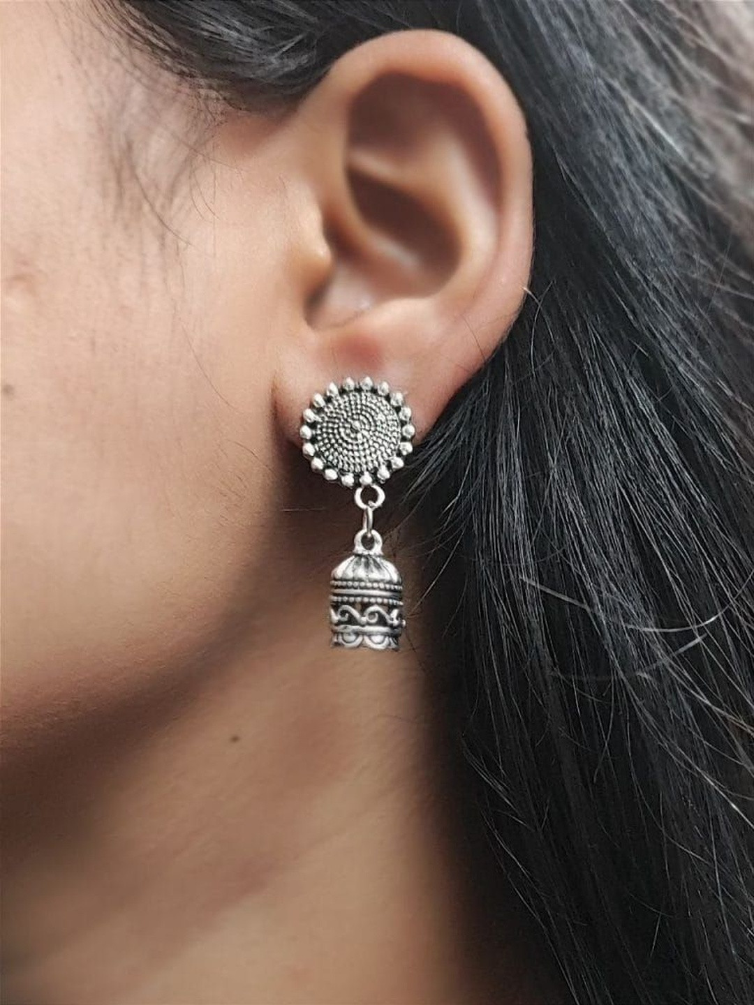 Hardin Style Women Oxidized Jhumka Earrings