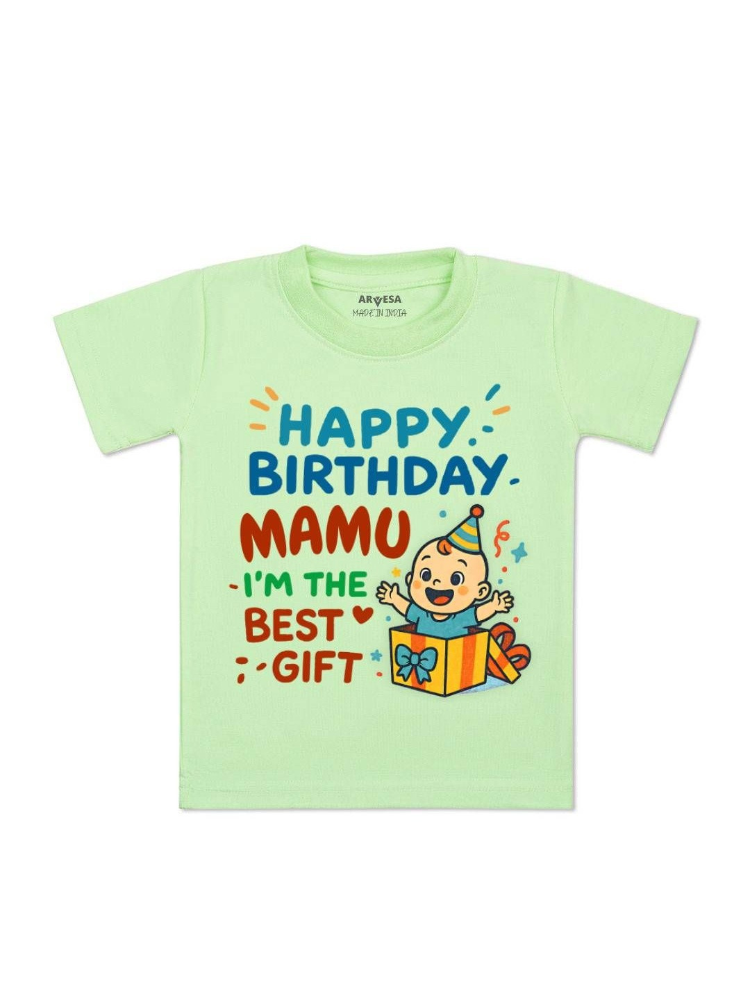 Happy Birthday Mamu Printed Kids Tshirt