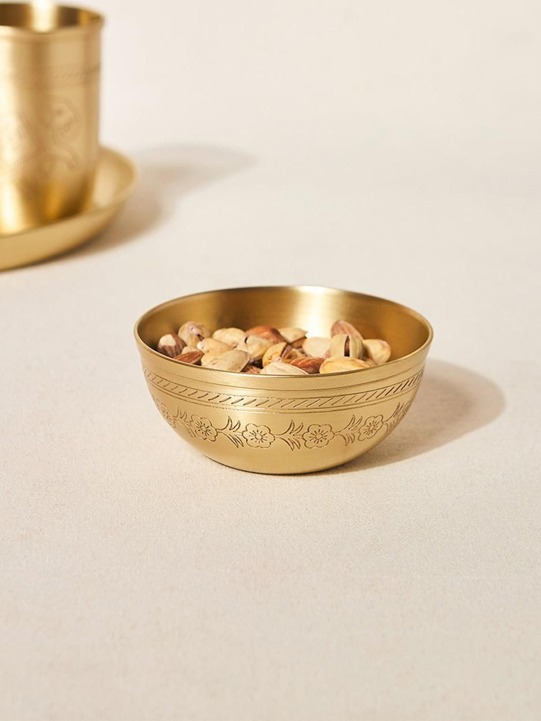 Chumbak Palace Memoirs Rani Bagh Gold-Toned Brass Bowl-250ml
