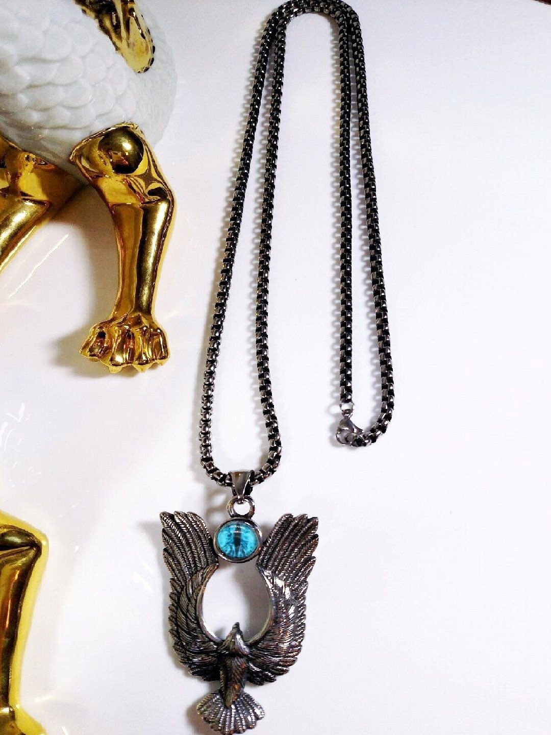 Uvp Unisex Silver-Plated Flying Eagle Pendant