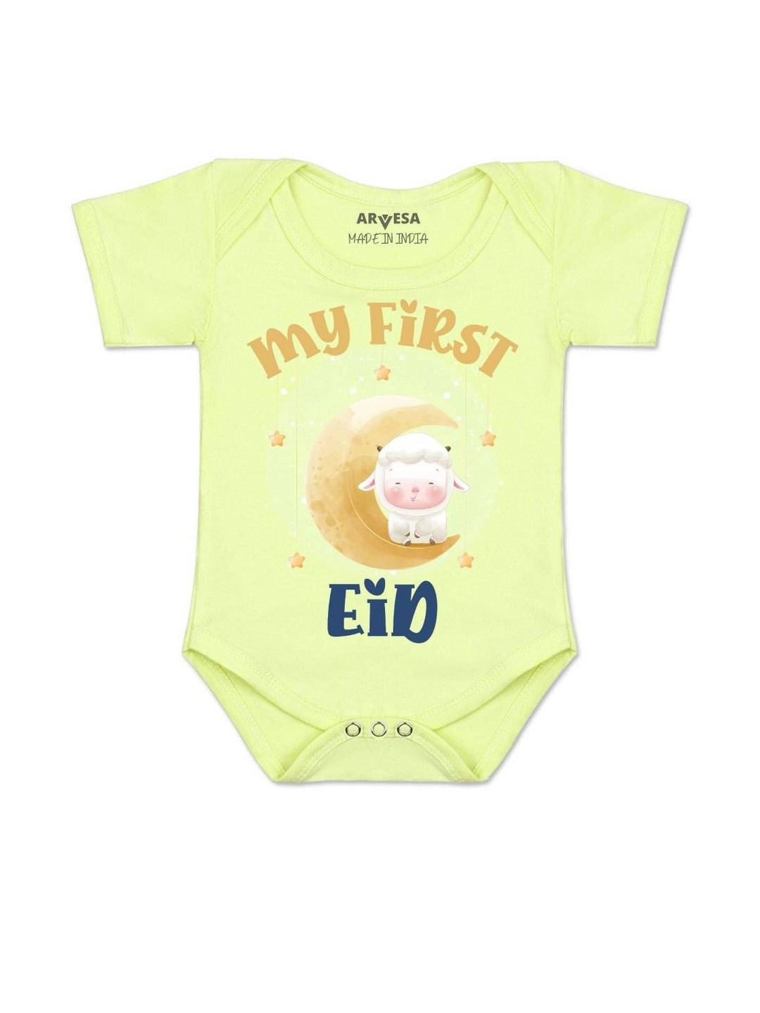 Arvesa Kids Printed Cotton Envelope Neck Short Sleeves Sleepsuit