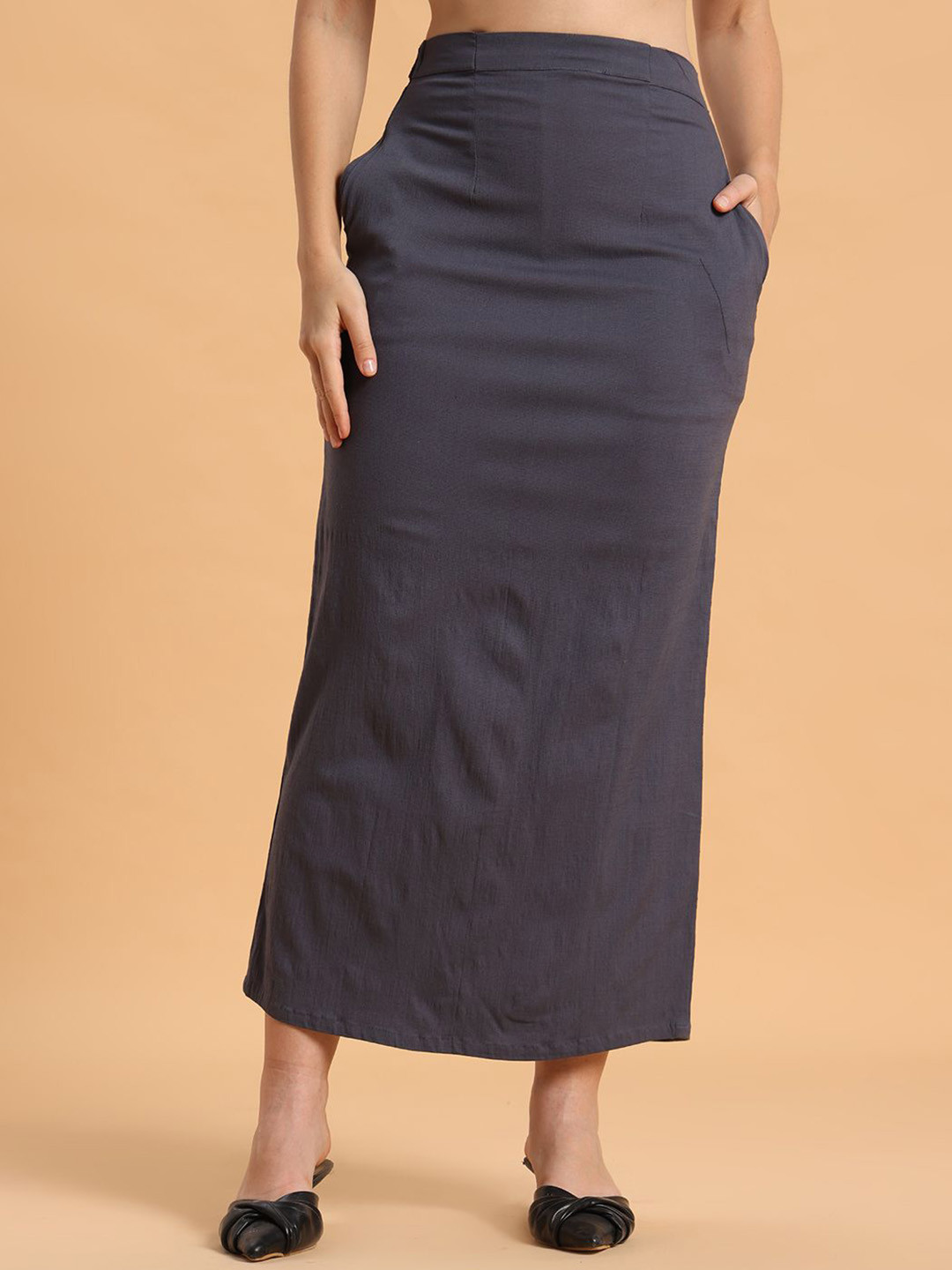AKANYA Ellen Women High Waist Straight Cotton Maxi Skirt