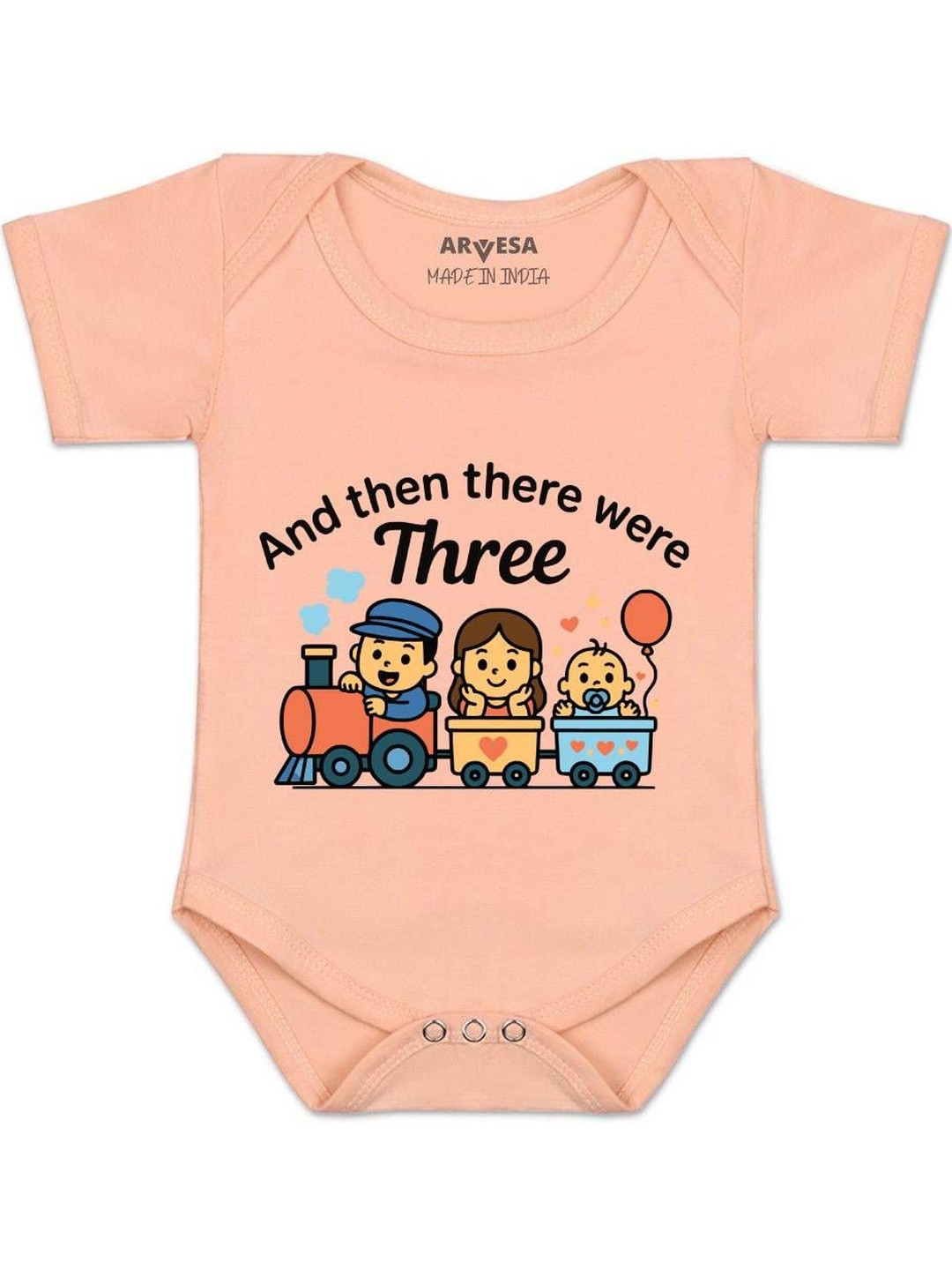Arvesa Kids And Then There Were Three Printed Romper
