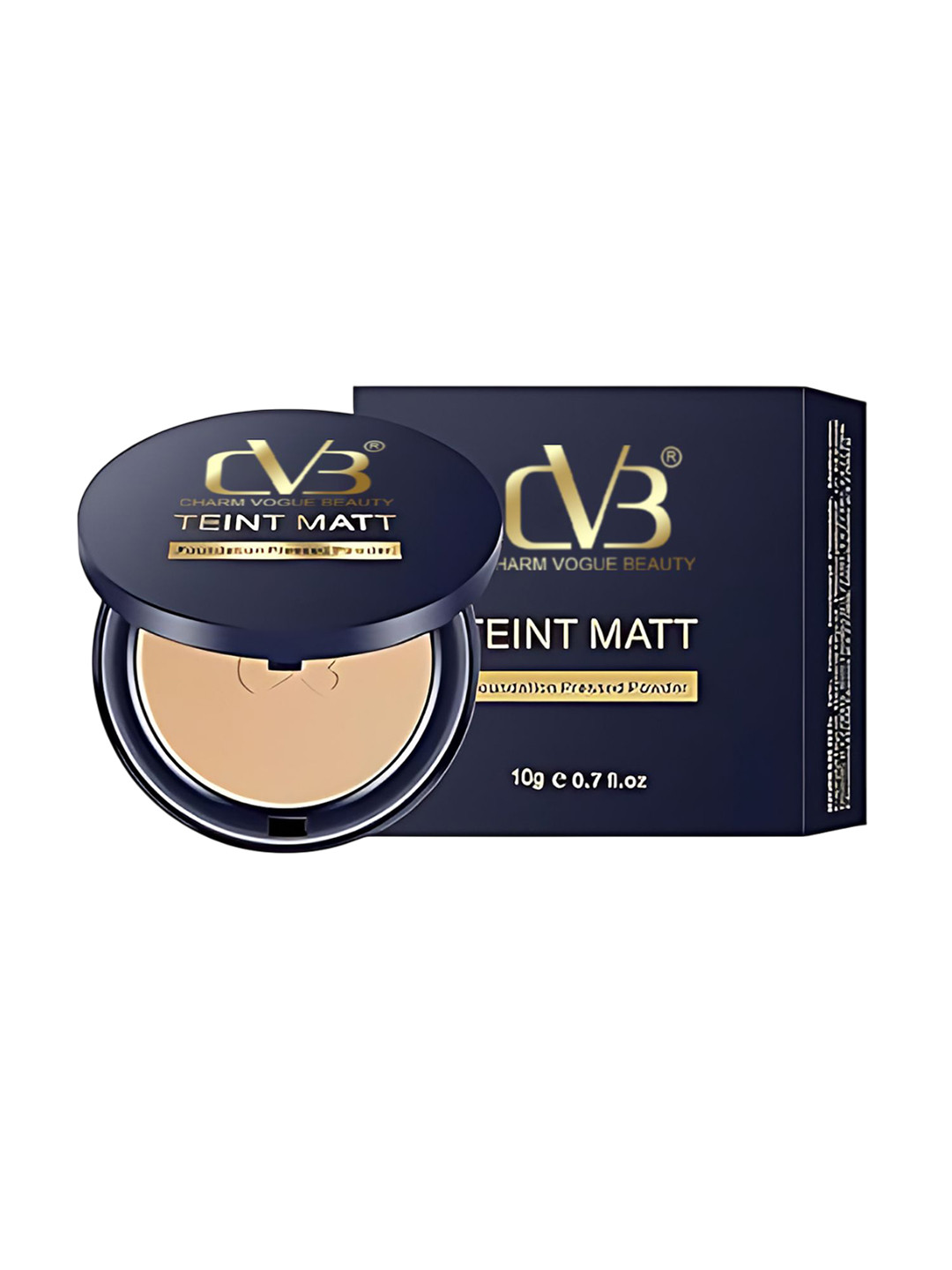 CVB 2 In 1 Teint Matt Foundation Pressed Compact Powder - Soft Ivory 02