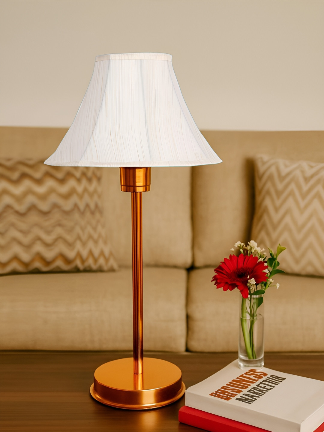 Devansh White Triangle Shaped Table Lamp