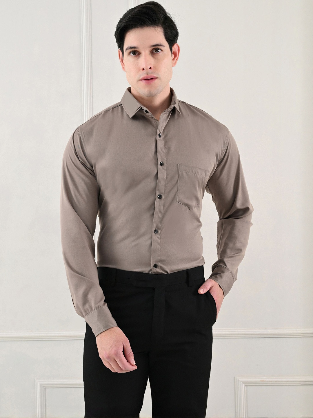 Moda Rapido Men Button-Down Collar Formal Shirt