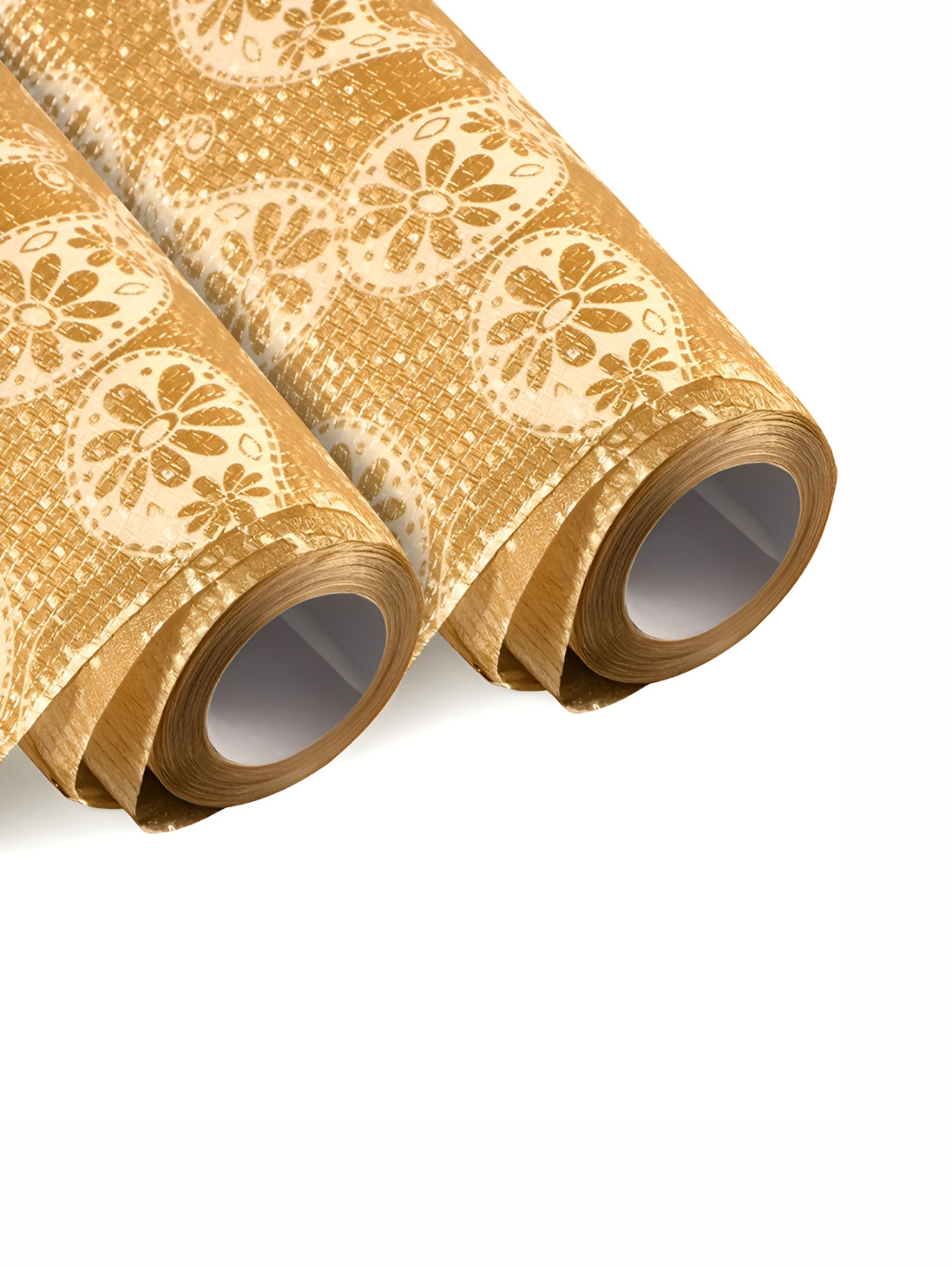 Aura 2 Pieces Brown And Beige Printed Shelf Liners
