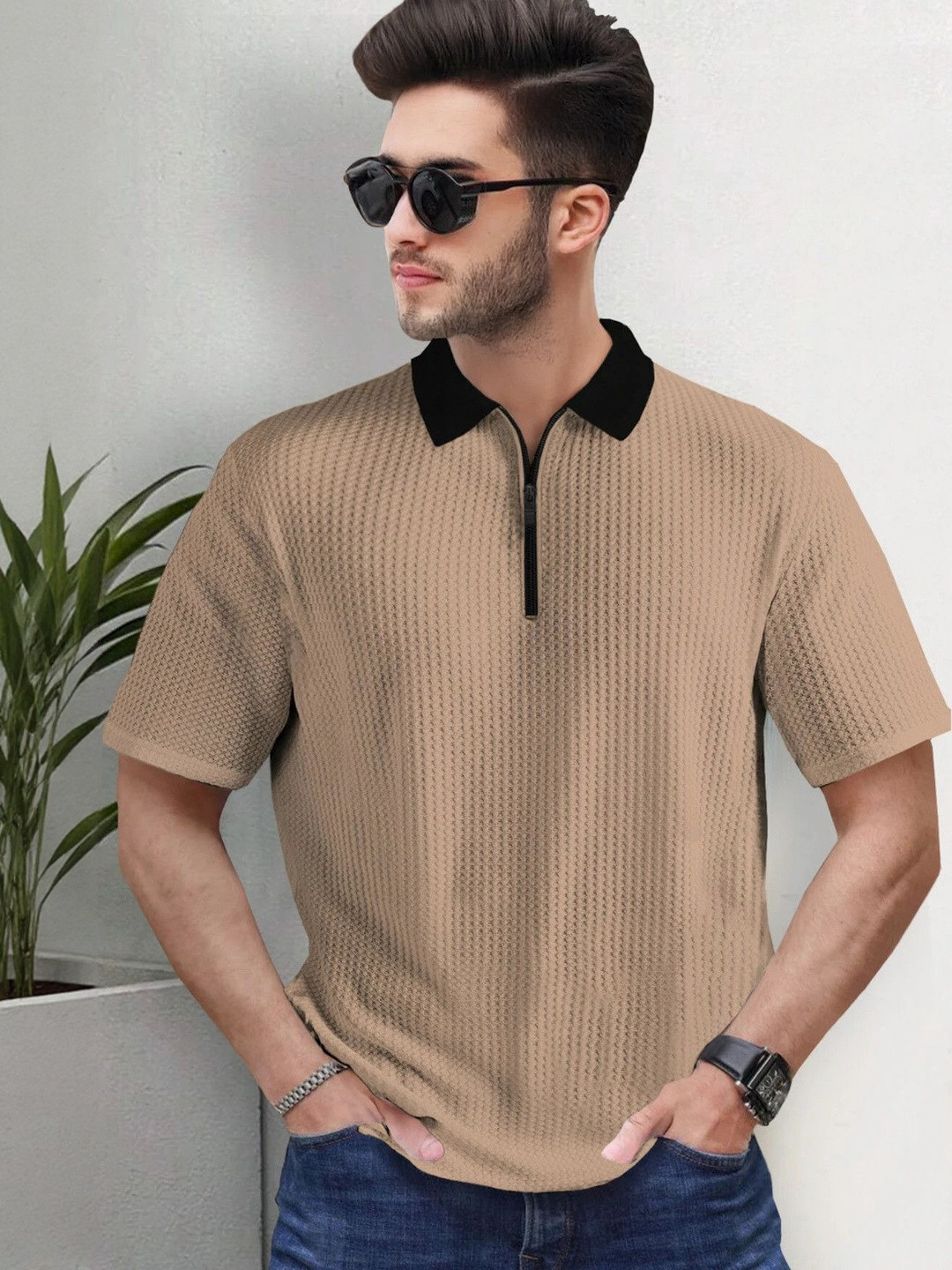 HOODLER Polo Collar Pure Cotton T-shirt