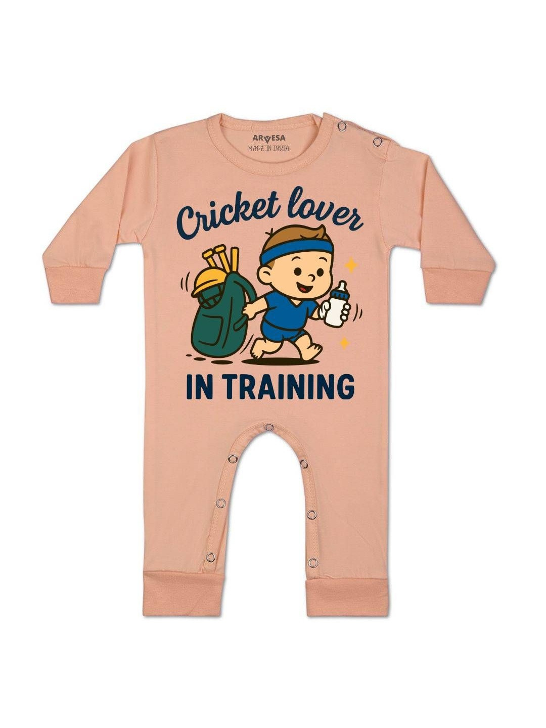 Cricket Lover Printed Baby Rompers