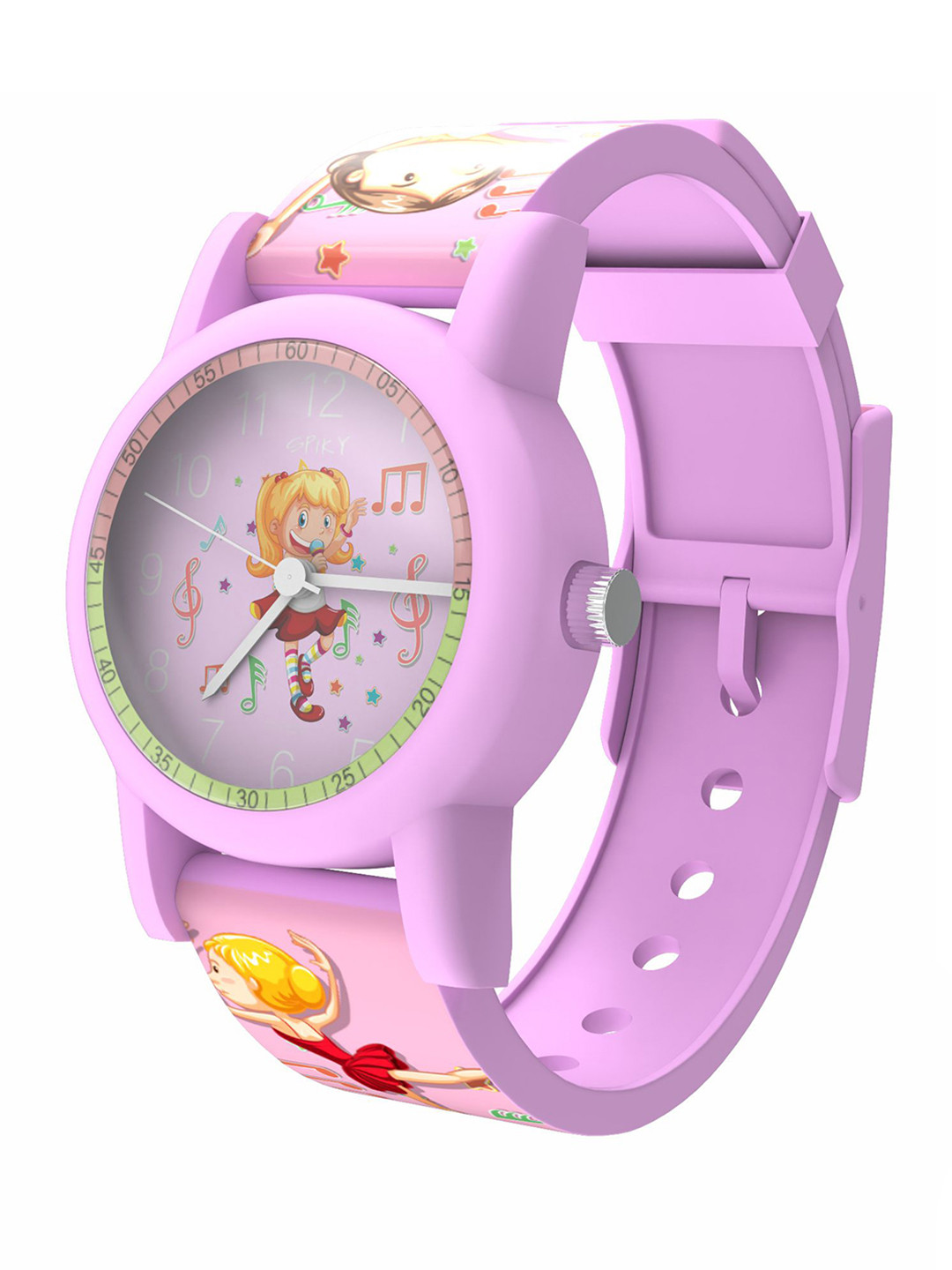 Spiky Girls Printed Dial & Embellished Straps Analogue Watch SLEEK_C6_Pnk
