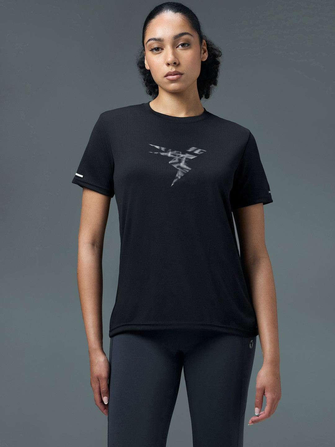 Technosport SS25 Brand Logo Printed Round Neck Antimicrobial T-Shirt