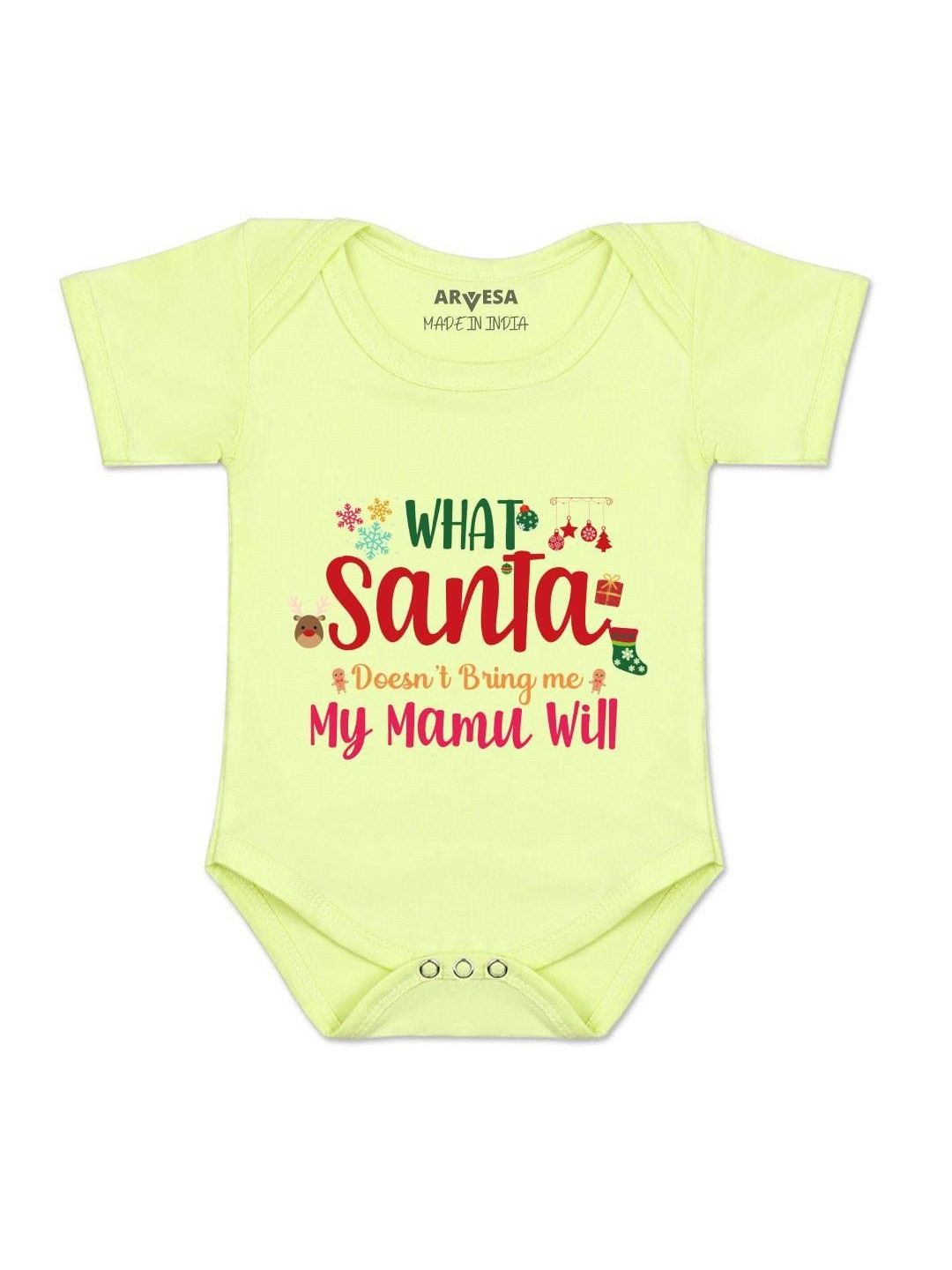 What What Santa Doesn'T Bring My Mamu Printed Romper